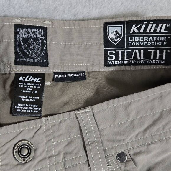 Kuhl Men Pants 36x32 Stealth Liberator Convertible Khaki Zip Off Hiking Outdoor - Picture 4 of 12